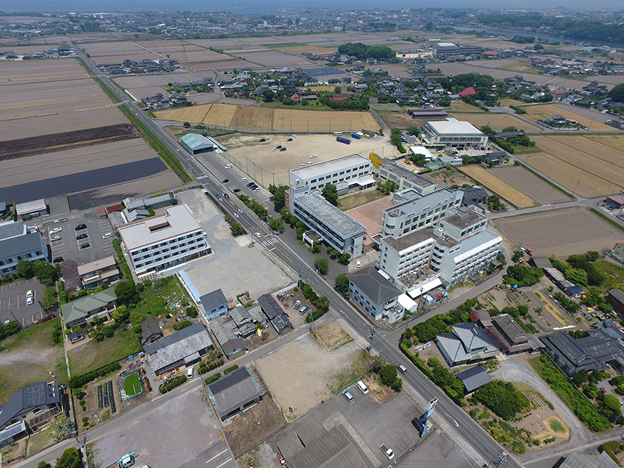 Khuôn viên trường Yanagigaura nhìn từ trên cao